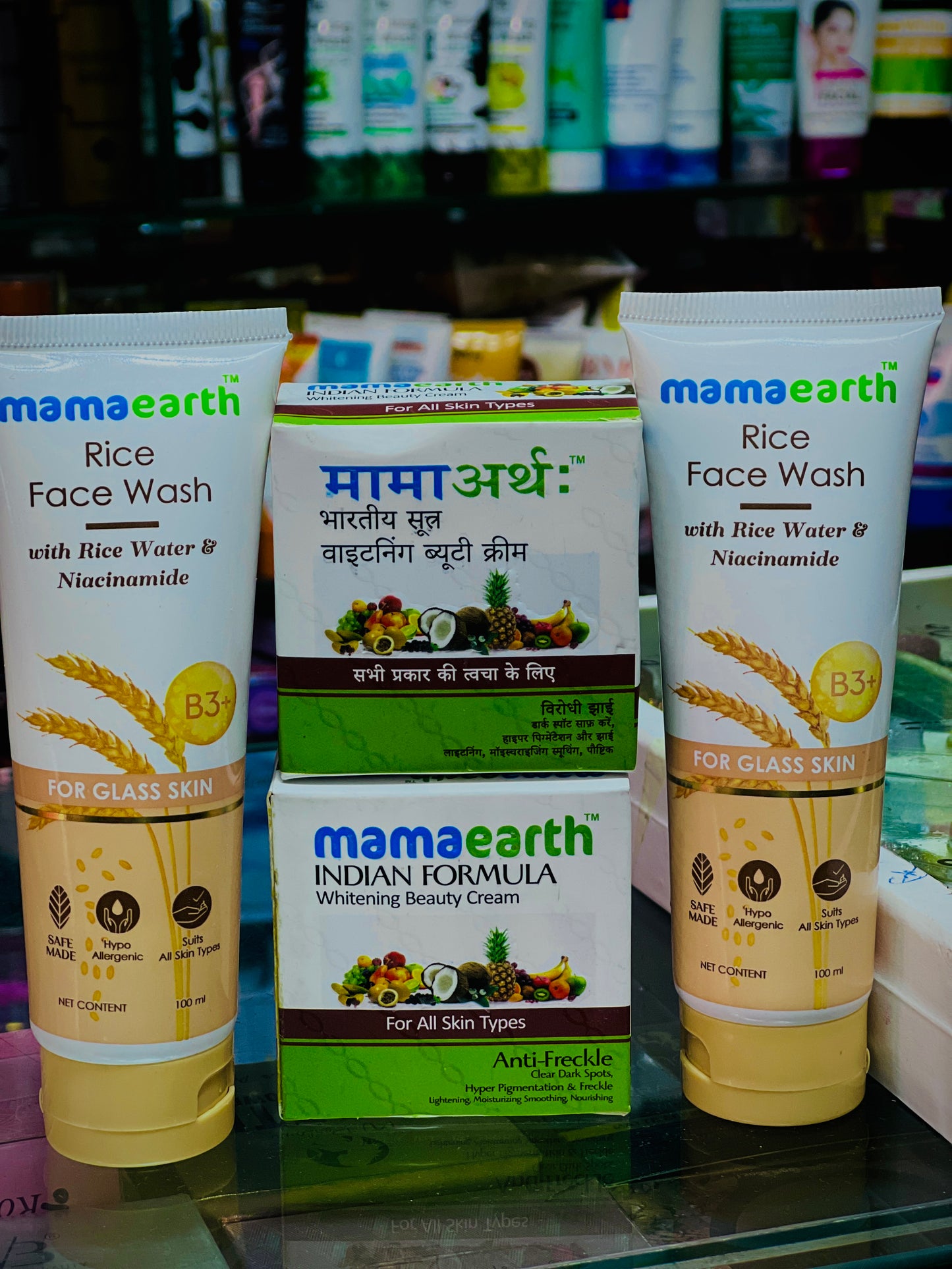 Mamaearth Skincare Bundle: Rice Face Wash & Whitening Beauty Cream